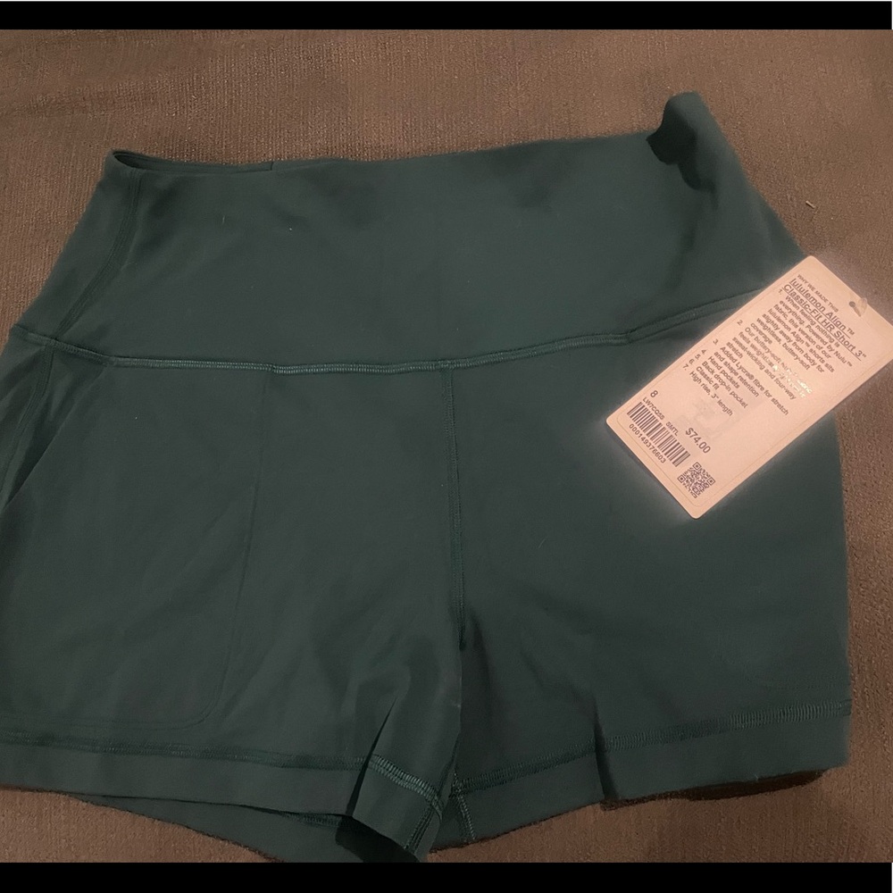Brand new lululemon align classic shorts 3” storm teal size 8